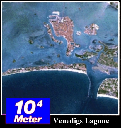 Ansicht eines 10 mal 10 km grossen Ausschnitts: -  Innenstadt Chicagos, USA